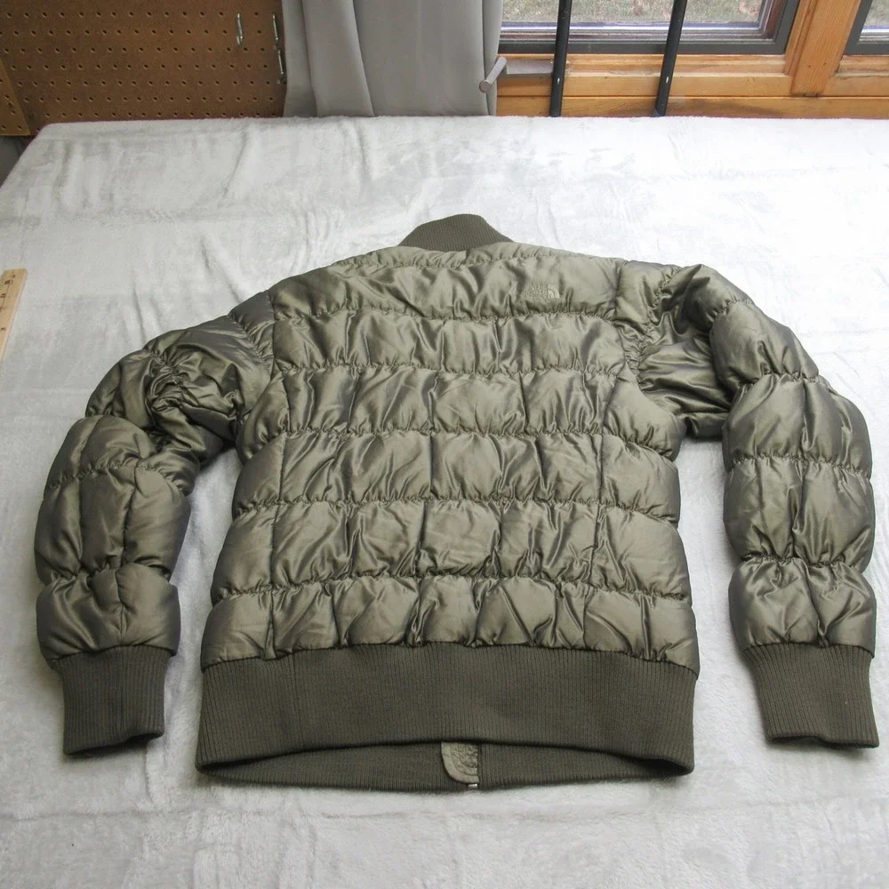 The North Face Down Jacket Womens Medium Green 600 Insulated Quilted Puff THICK - Picture 2 of 14